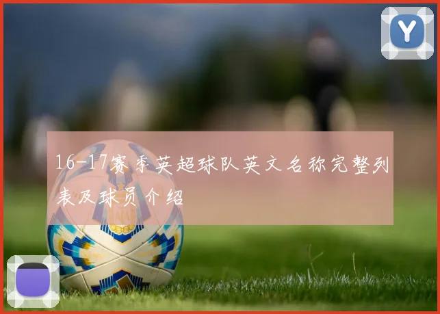 16-17赛季英超球队英文名称完整列表及球员介绍